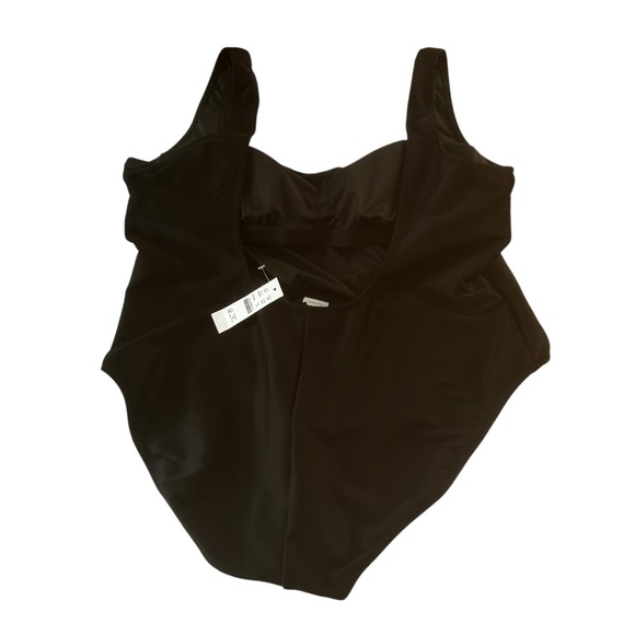 J Crew NEW Ribbed black Squareneck 1 Piece Swimsuit woman SZ 20 vacation BE809 - Picture 8 of 16